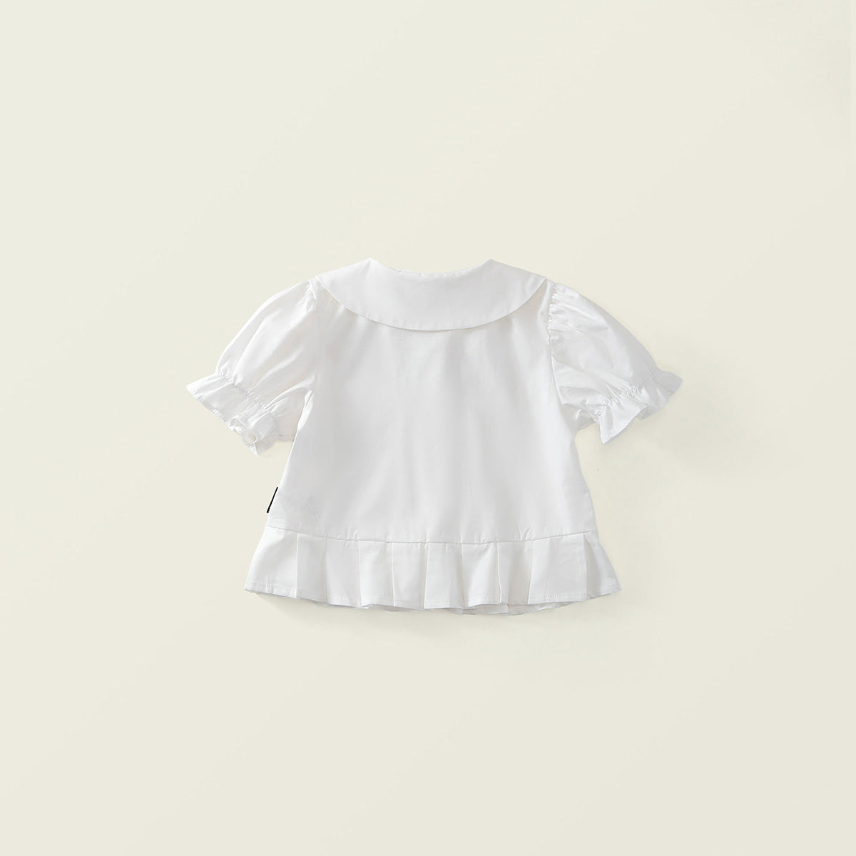 Girl's Puff Sleeve Ruffle Hem Toddler Top -K6126060