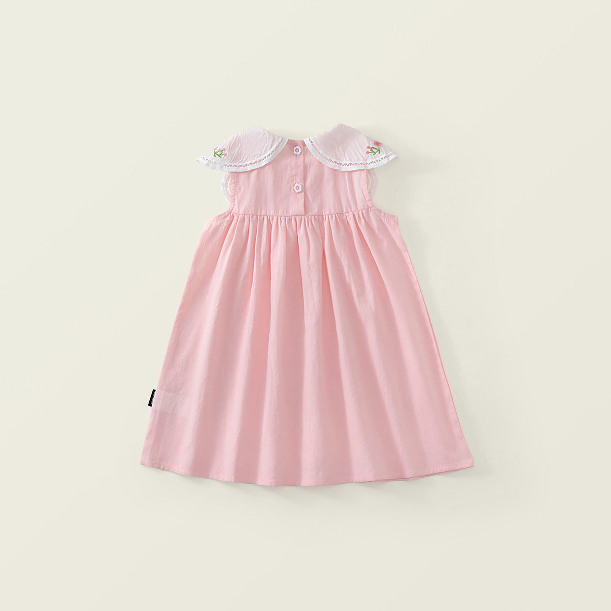 Girls' Embroidered Floral Collar Sleeveless A-Line Dress (2 Colors) - K6126143