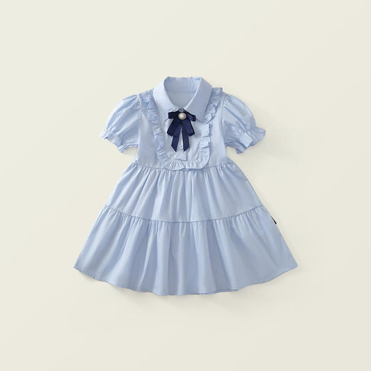 Girl's Kids Light Blue Preppy Dress - K6126026