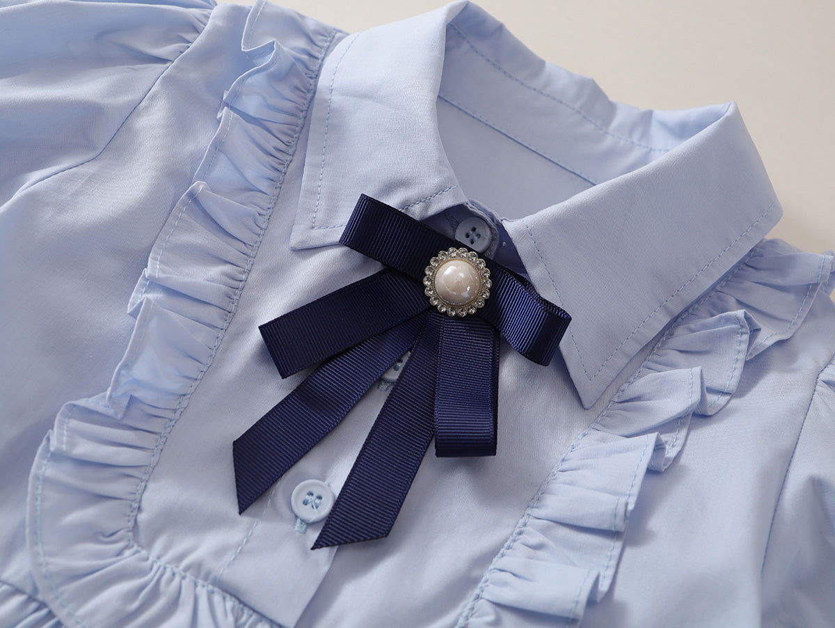 Girl's Kids Light Blue Preppy Dress - K6126026