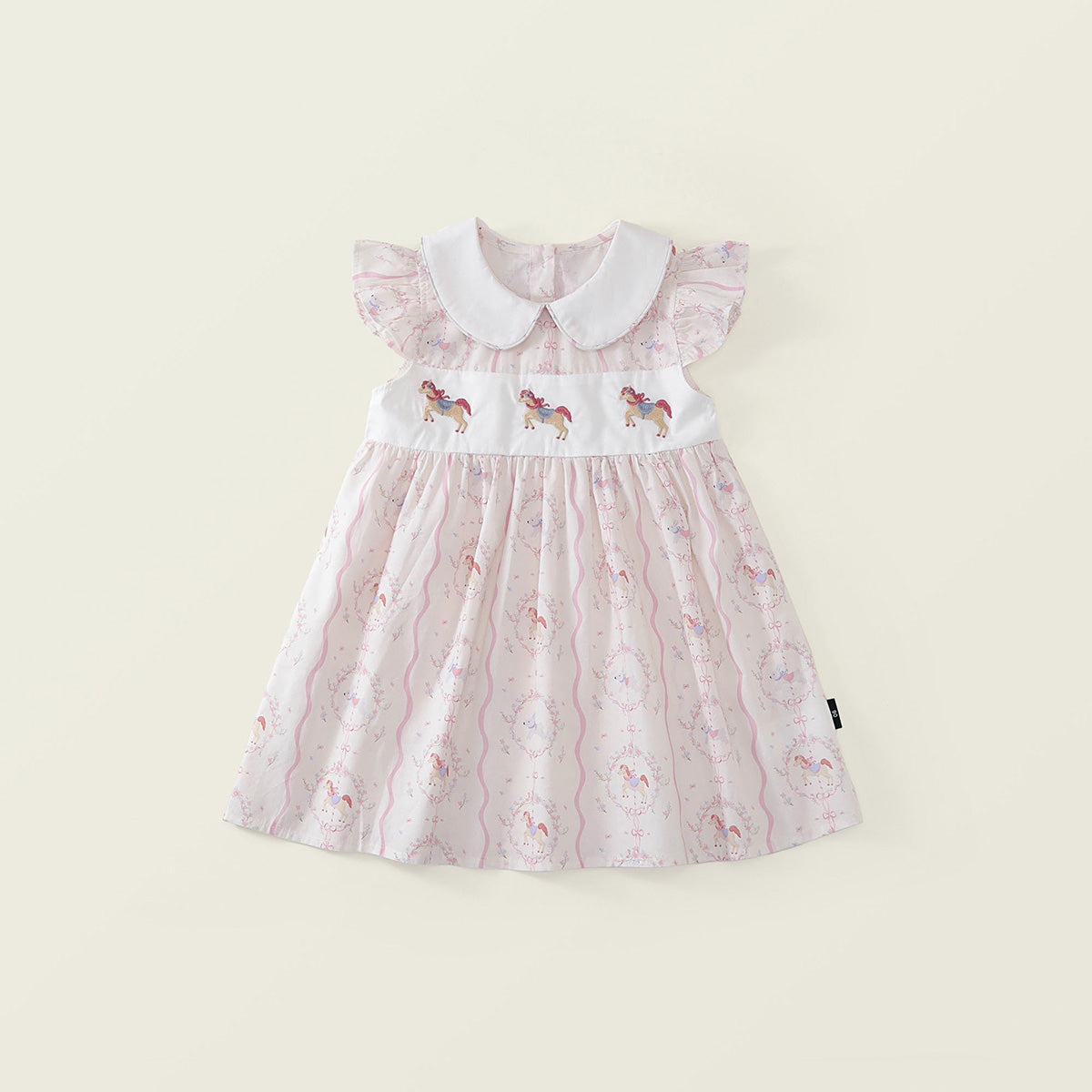 Little Pony Embroidered Peter Pan Collar Dress -K6126140