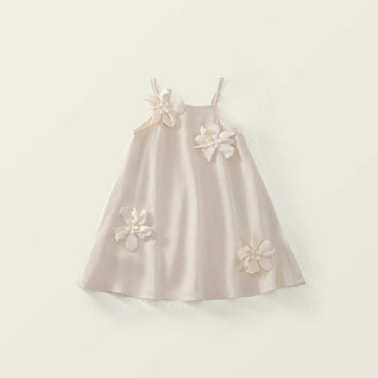 Girls' 3D Floral Appliqué Slip Dress (2 Colors) -K6126037
