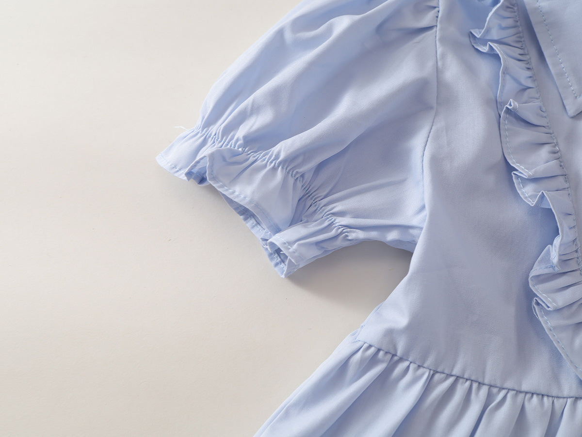 Girl's Kids Light Blue Preppy Dress - K6126026
