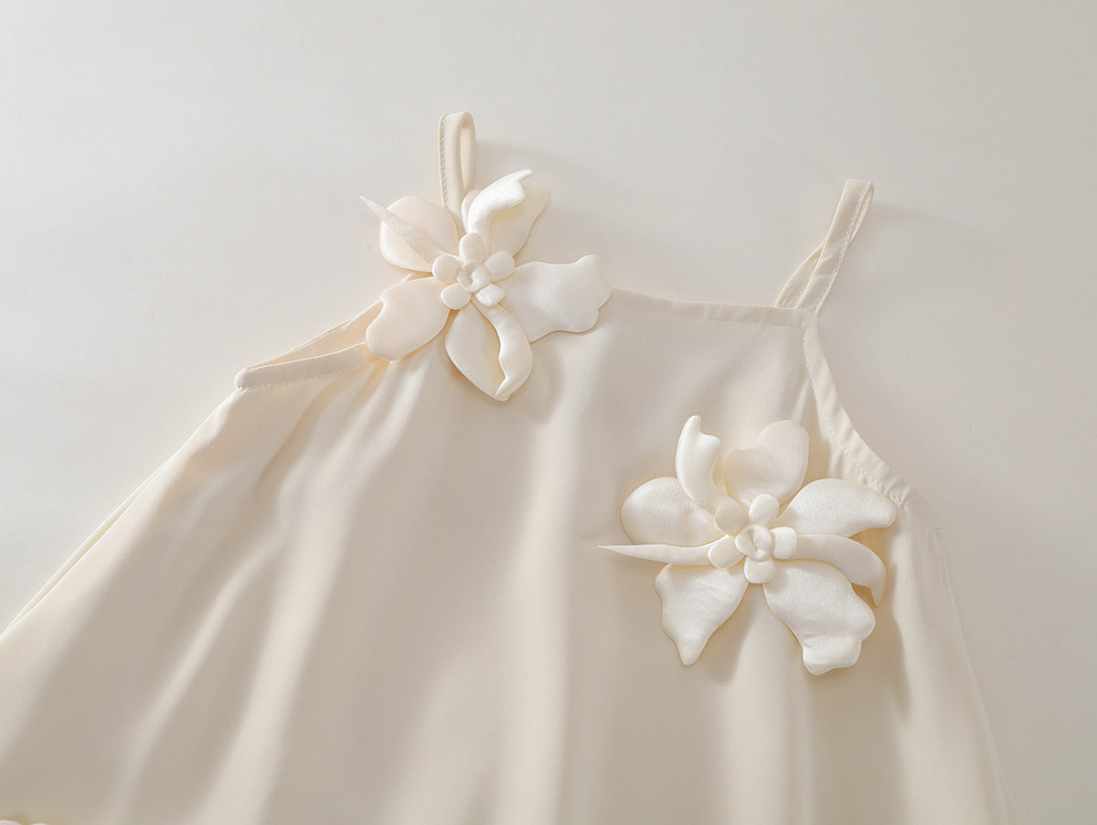 Girls' 3D Floral Appliqué Slip Dress (2 Colors) -K6126037