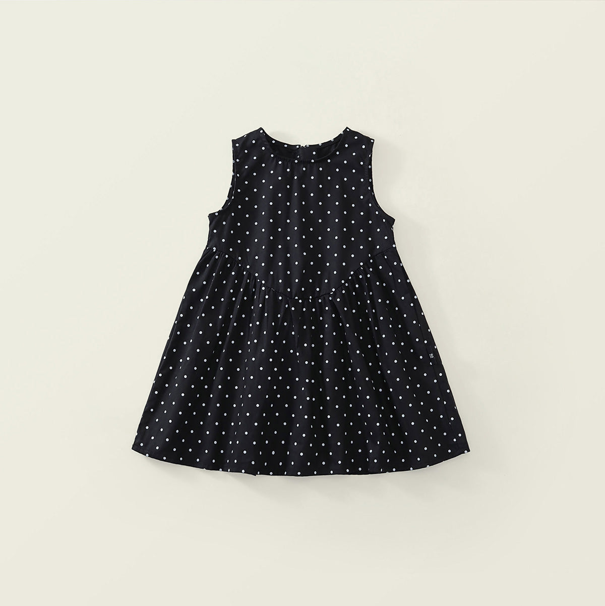 Girls' Black & White Polka Dot A-Line Dress - K6126068