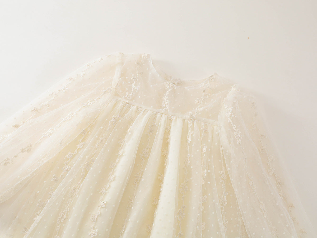 Girl's Sheer Dot Tulle Toddler Party Dress - K6116048