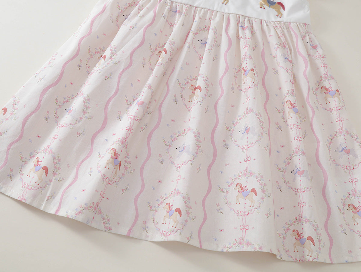 Little Pony Embroidered Peter Pan Collar Dress -K6126140