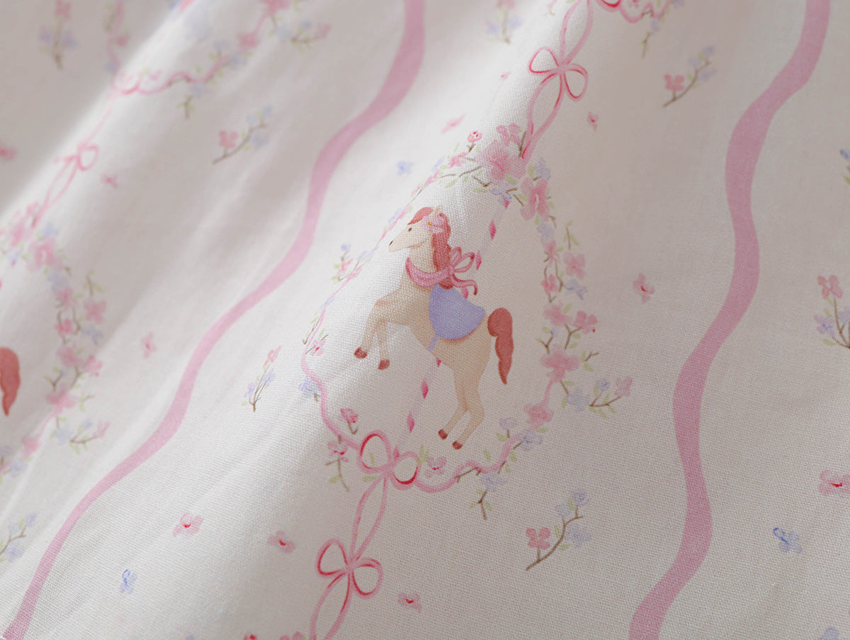 Little Pony Embroidered Peter Pan Collar Dress -K6126140