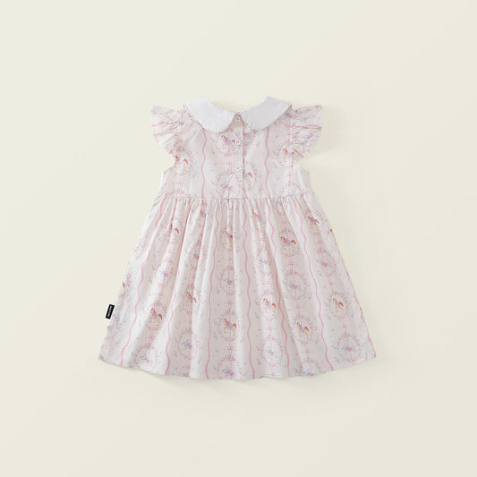 Little Pony Embroidered Peter Pan Collar Dress -K6126140