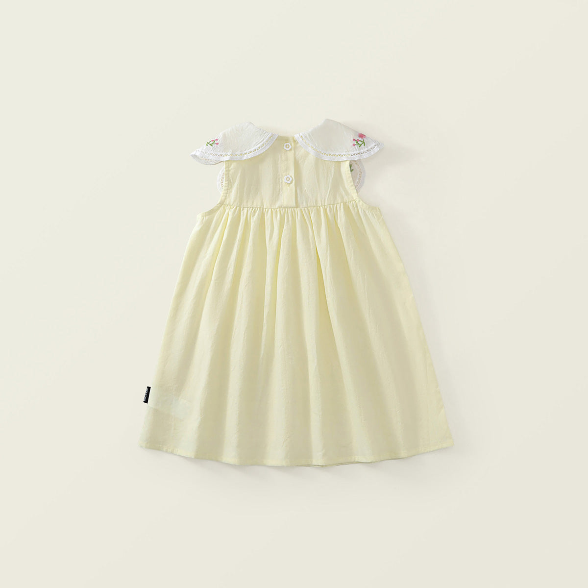 Girls' Embroidered Floral Collar Sleeveless A-Line Dress (2 Colors) - K6126143