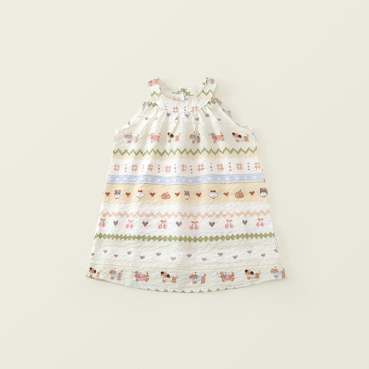 Girls' Cartoon Print Halter Dress -K6126245