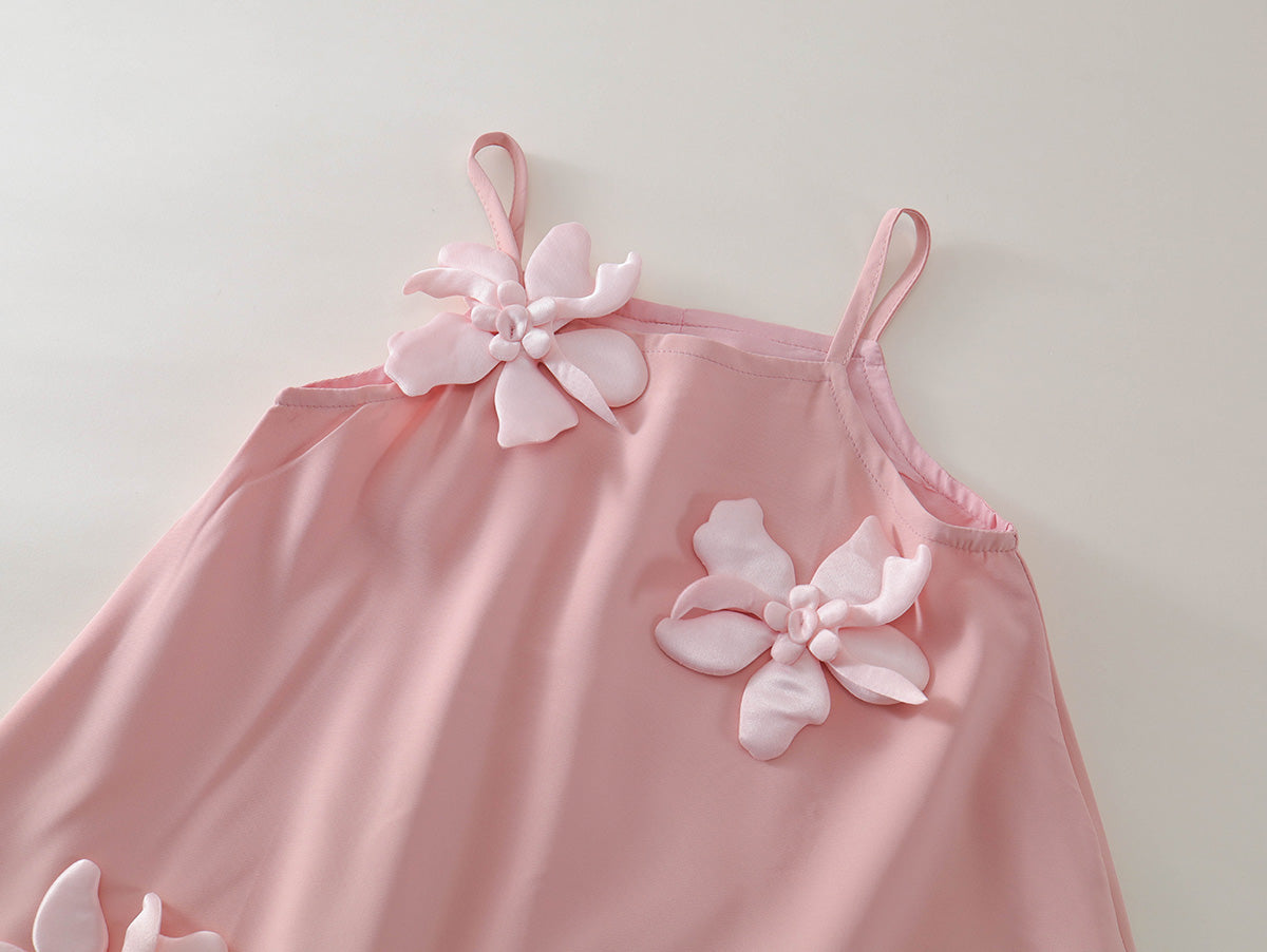 Girls' 3D Floral Appliqué Slip Dress (2 Colors) -K6126037