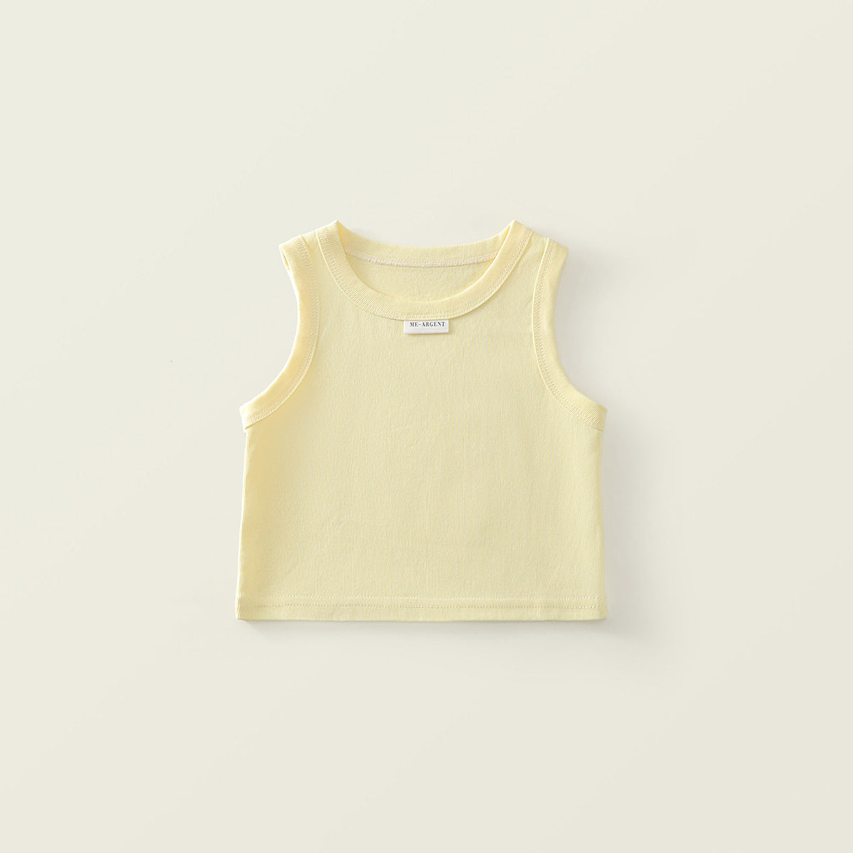 Girls' Solid Color Ribbed Tank Top -K6126380
