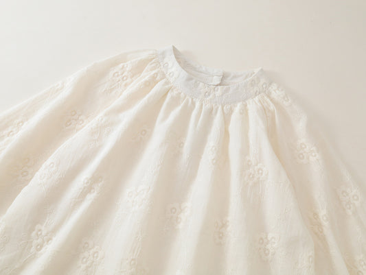 Girls' Floral Embroidered Ruffle Dress -K6136098