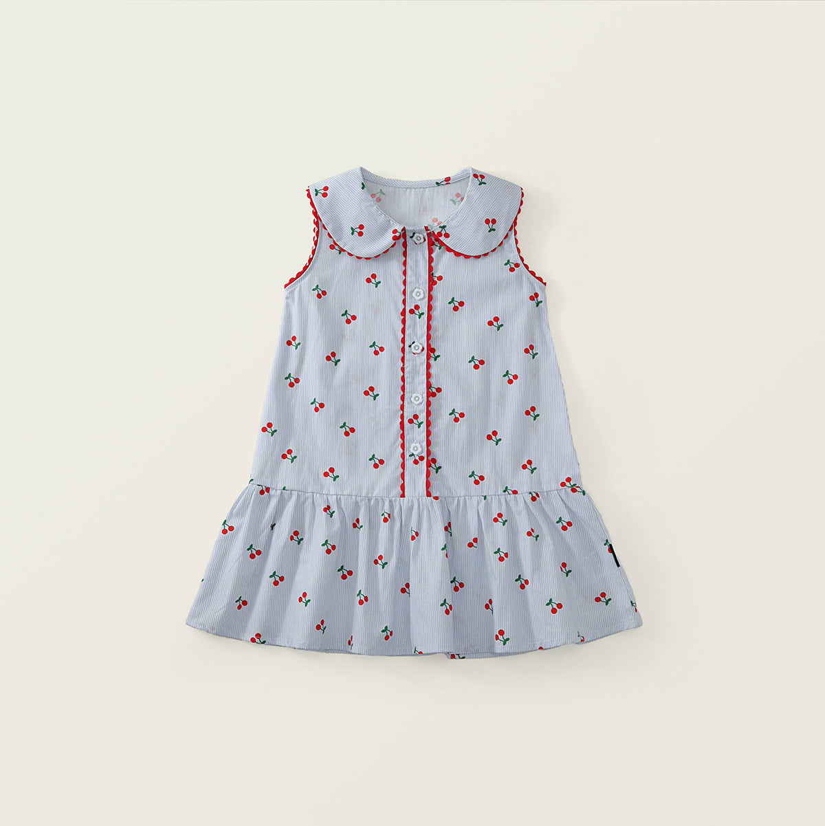 Girls' Cherry Print Sleeveless Dress - K6126150