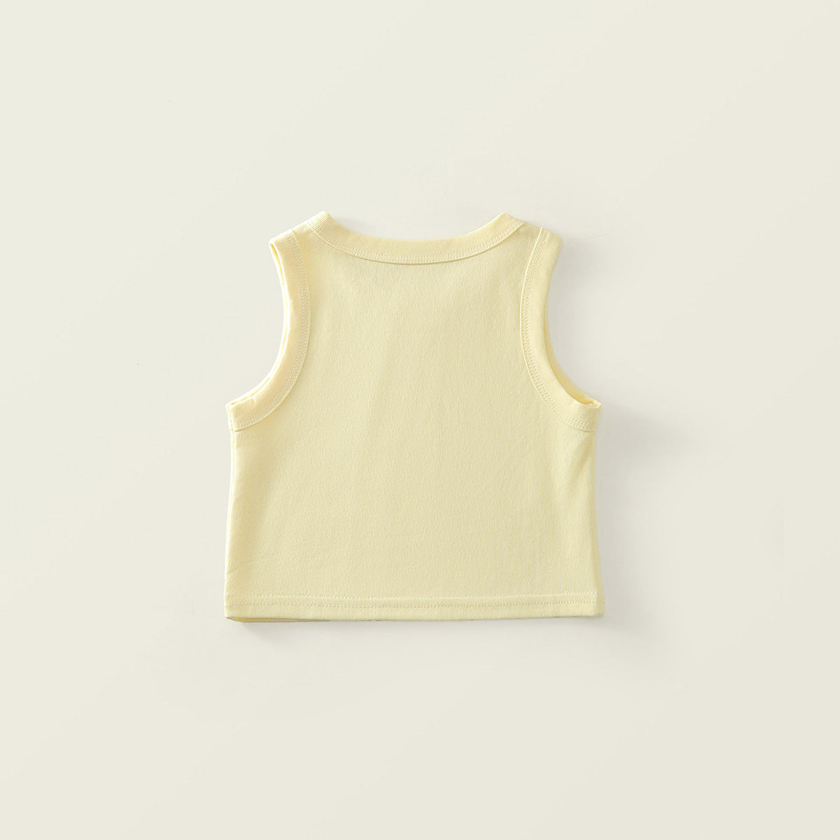 Girls' Solid Color Ribbed Tank Top -K6126380
