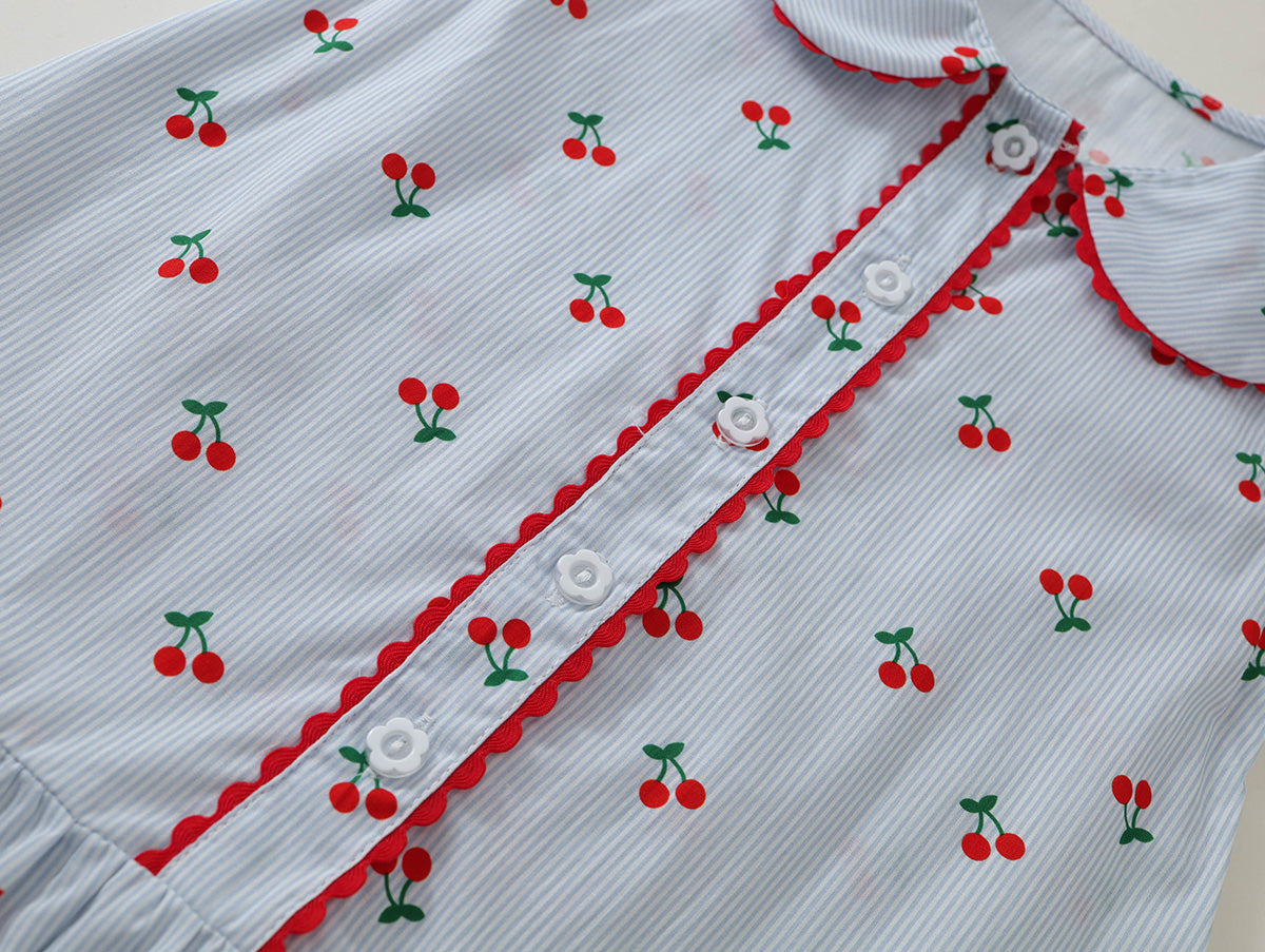 Girls' Cherry Print Sleeveless Dress - K6126150