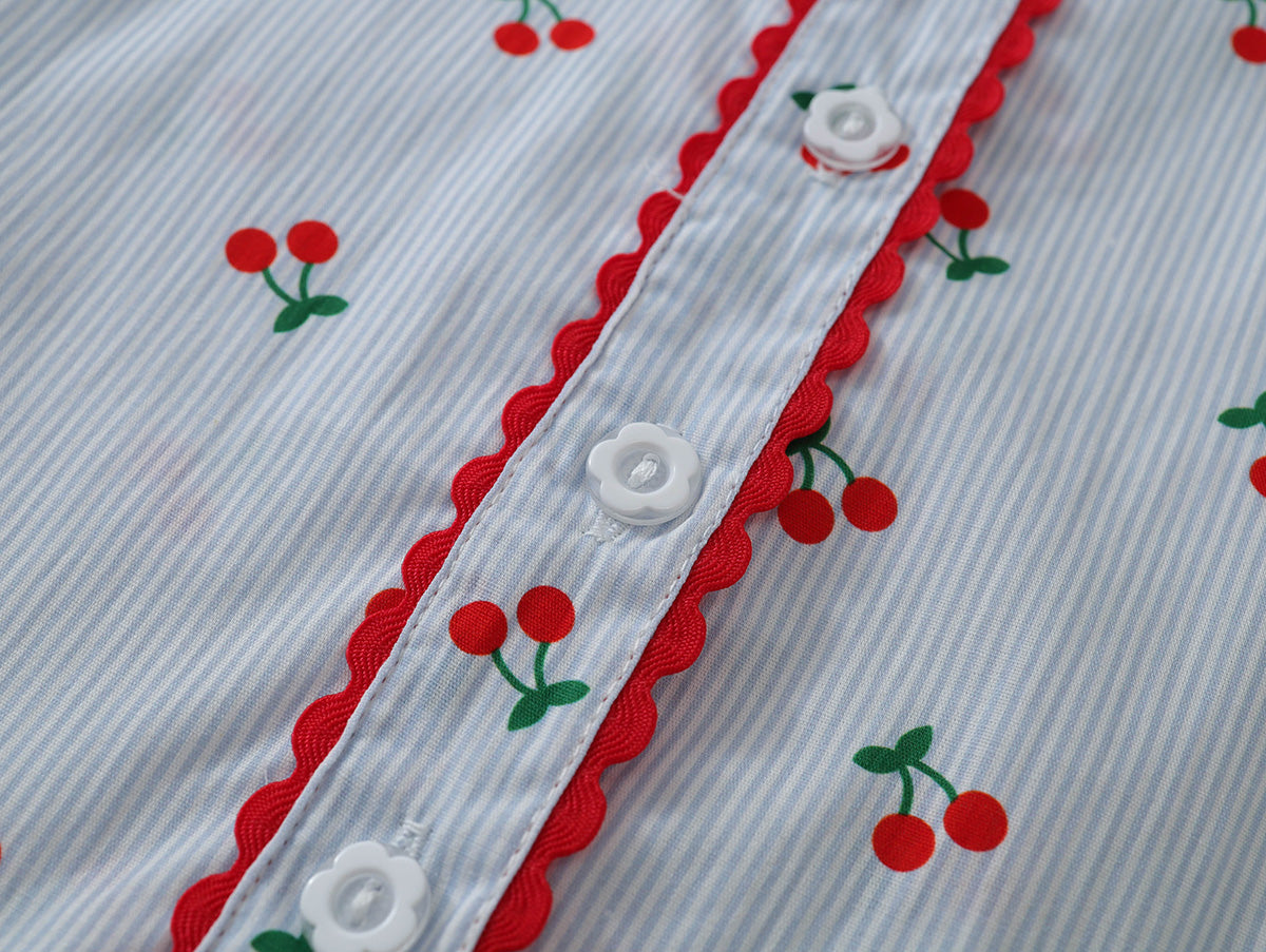 Girls' Cherry Print Sleeveless Dress - K6126150