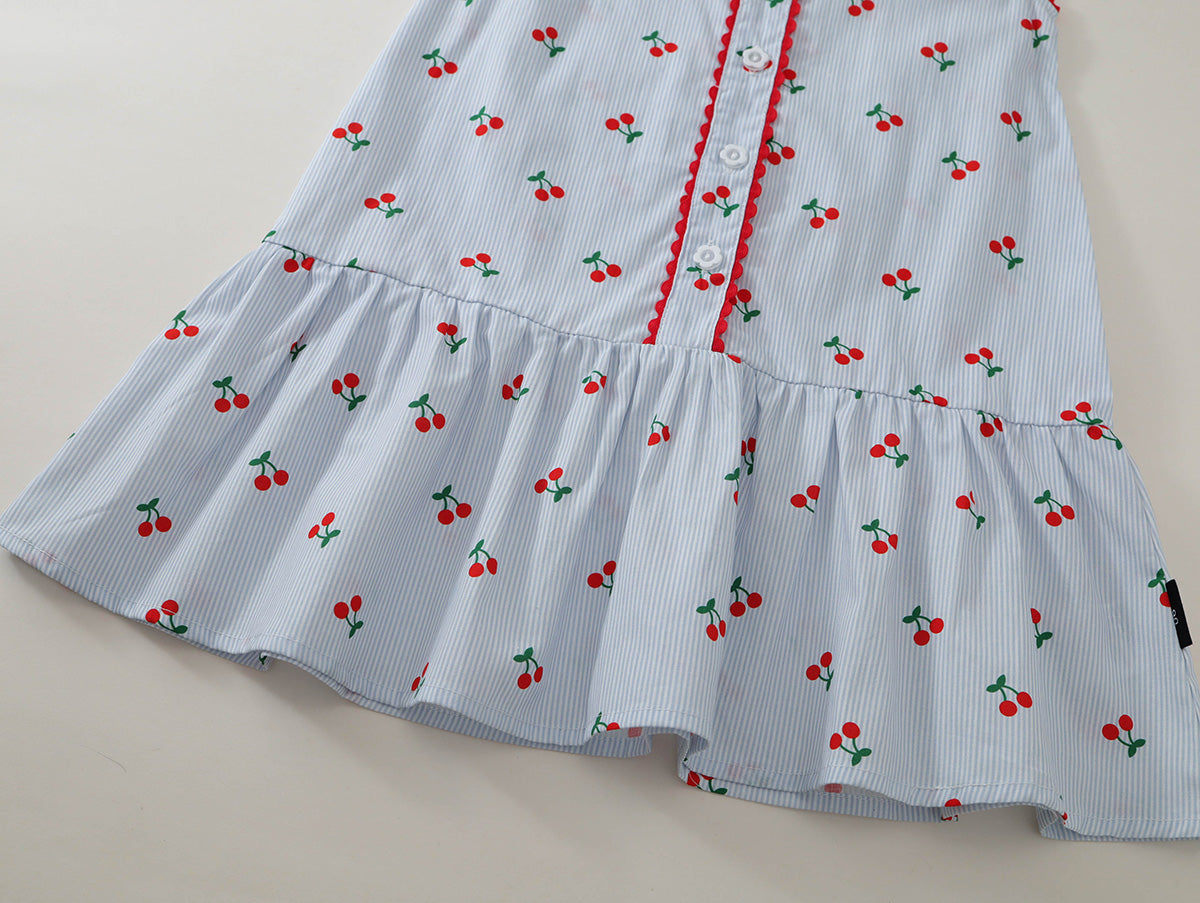 Girls' Cherry Print Sleeveless Dress - K6126150