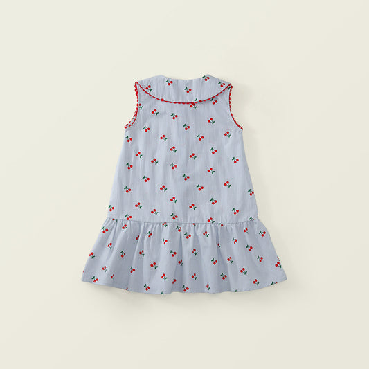 Girls' Cherry Print Sleeveless Dress - K6126150
