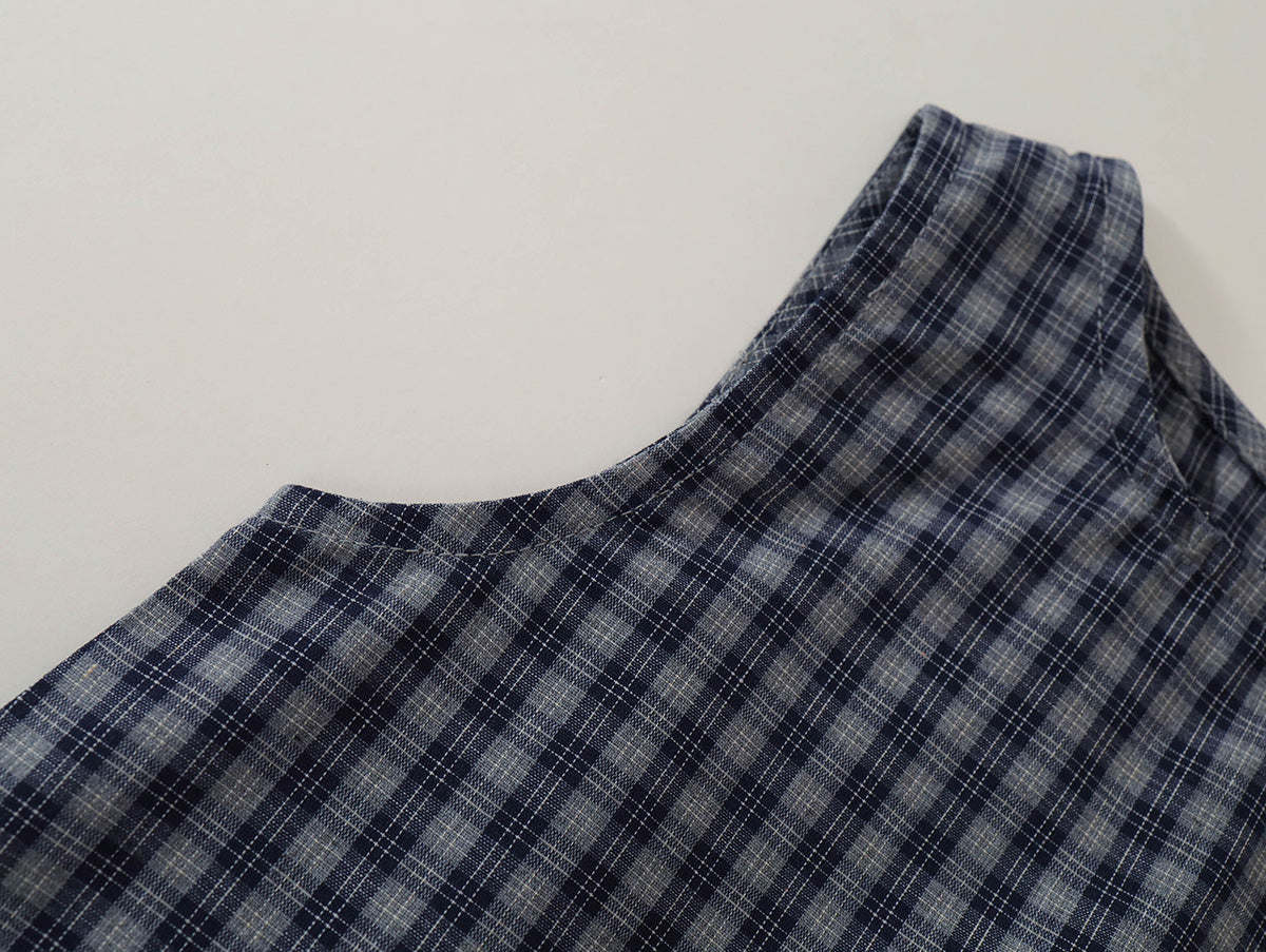 Girls' Plaid Ruffled Sleeveless Dress -K6126163