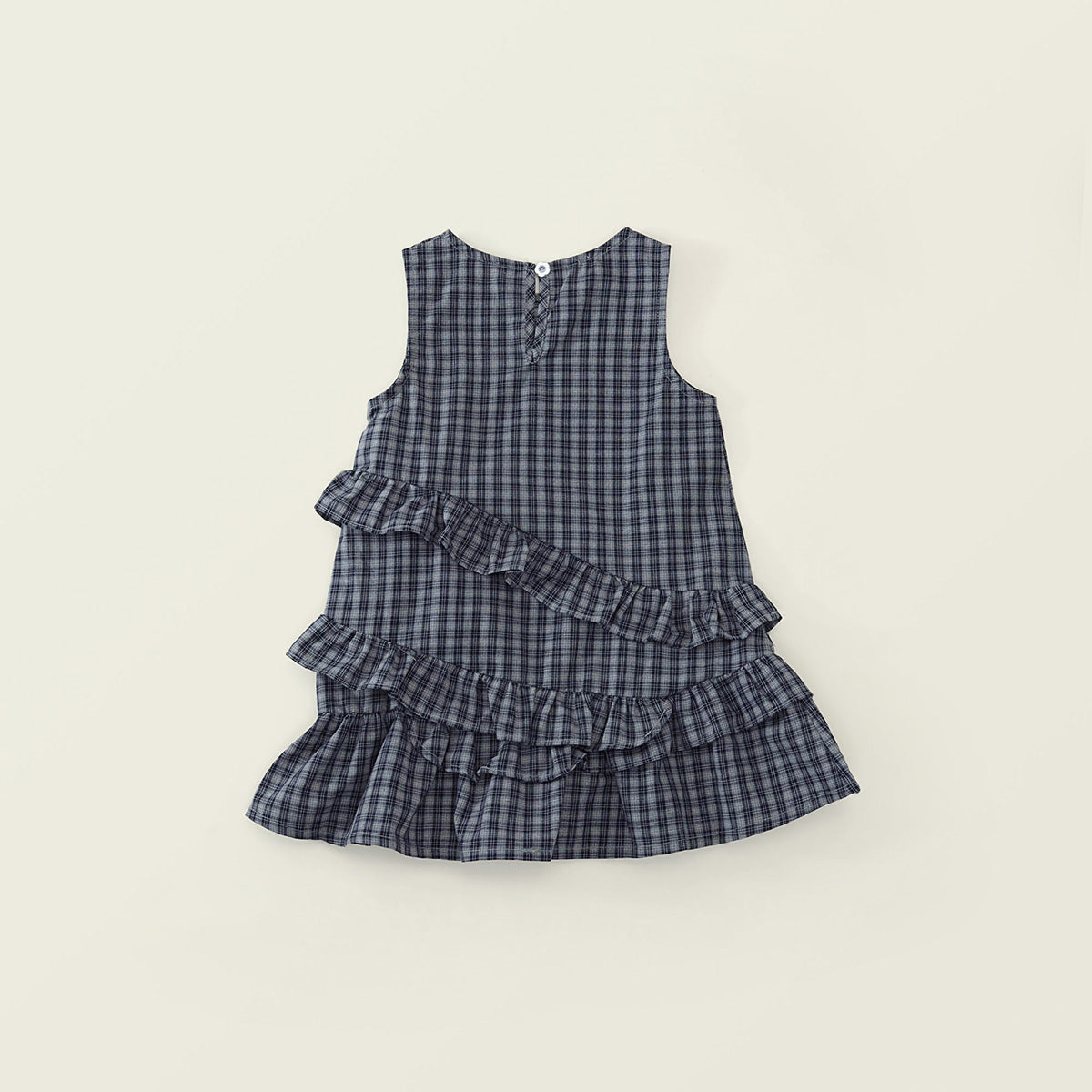 Girls' Plaid Ruffled Sleeveless Dress -K6126163