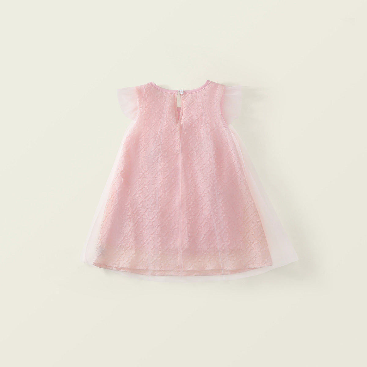 Girls' Tulle Overlay Dress with 3D Heart Appliqués (2 Colors) -K6126062