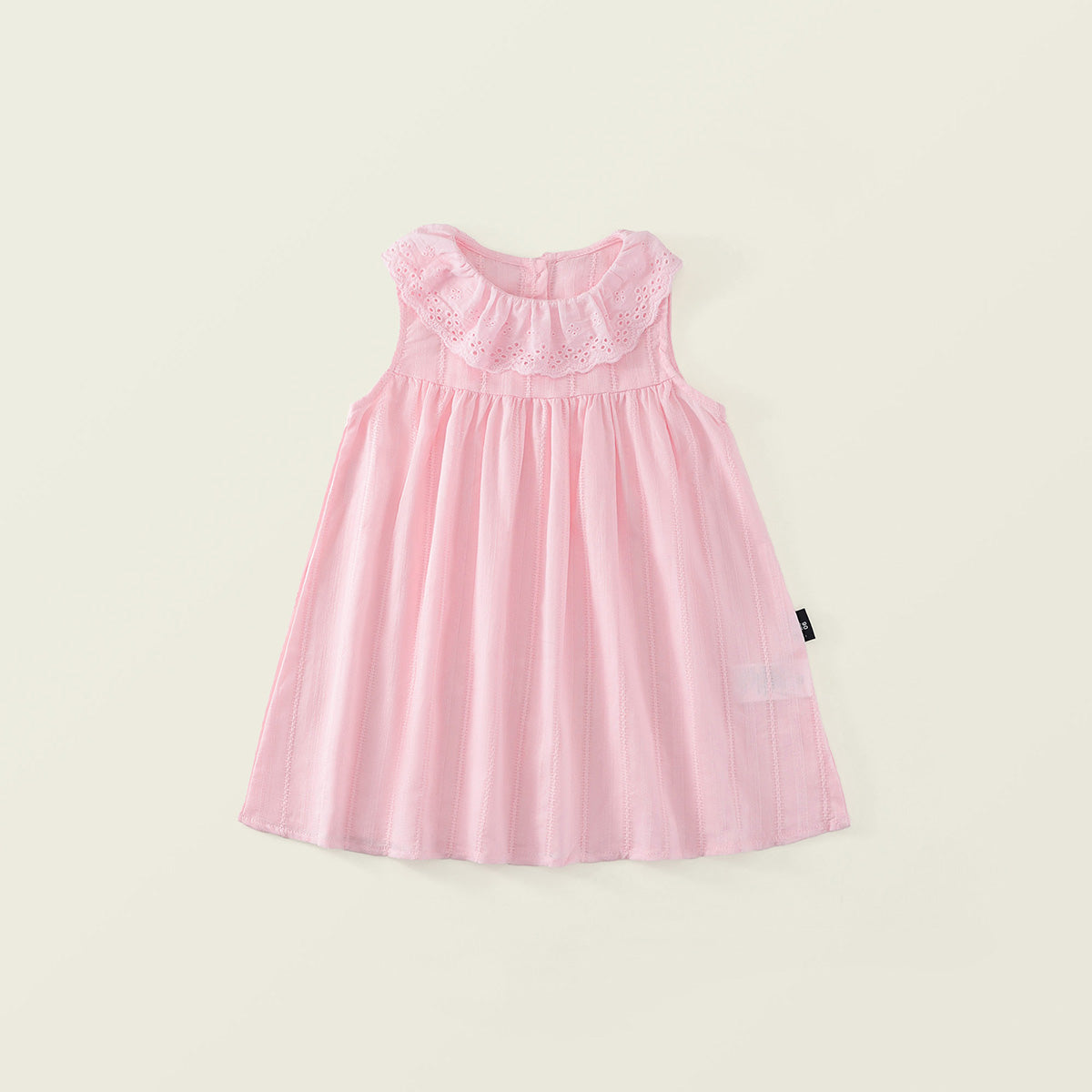 Girl's Eyelet Lace Trim Toddler Summer Dress -K6126058