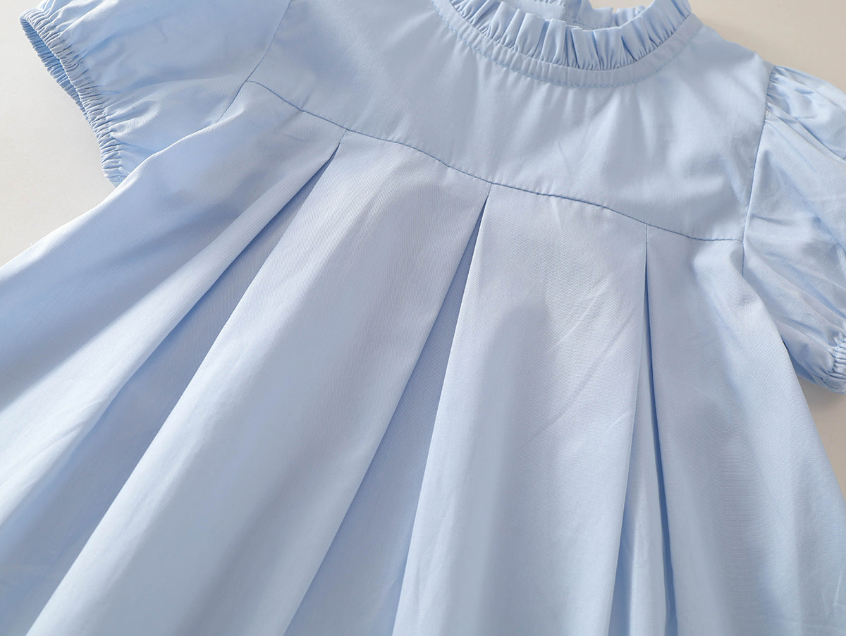 Girl's Puff Sleeve Pleated Toddler Dress (2 Colors) - K6126033