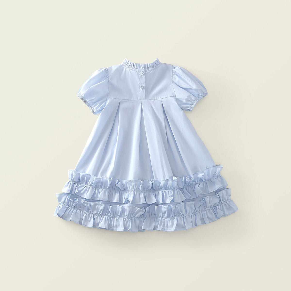 Girl's Puff Sleeve Pleated Toddler Dress (2 Colors) - K6126033