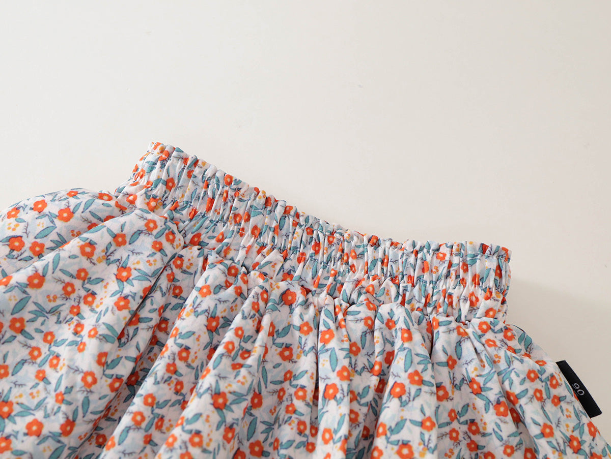 Girls' Ruffle Top & Floral Tiered Culottes Set -K6126083