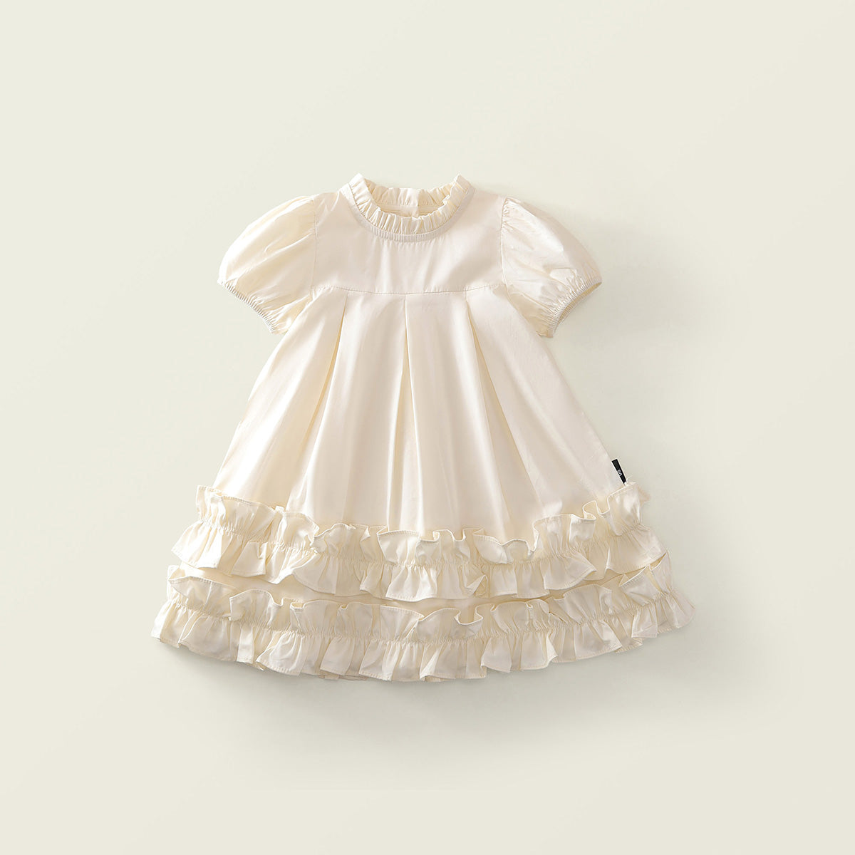Girl's Puff Sleeve Pleated Toddler Dress (2 Colors) - K6126033