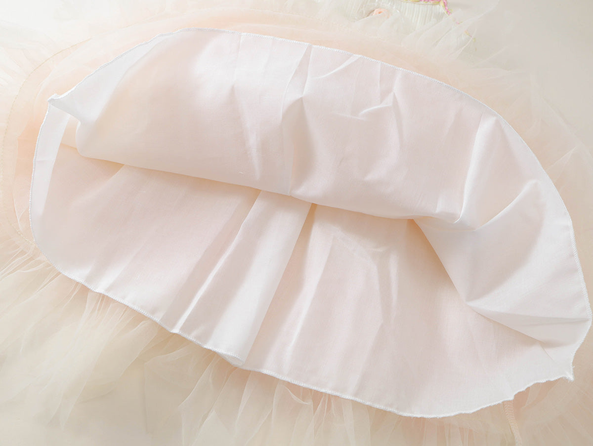 Girls' Ombre Tulle Princess Dress with Rose Appliqué - K6126057