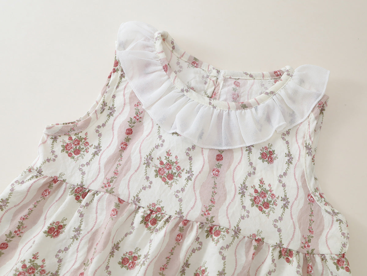 Girls' Ruffled Floral Top & Pants Set(2 Colors) - K6126236