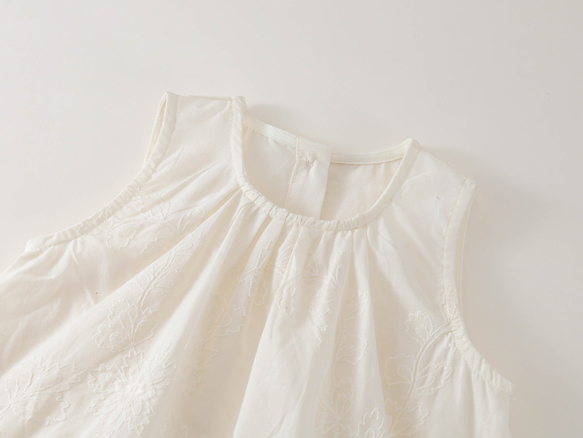 Girls' Lace Top & Striped Shorts Set -K6126043