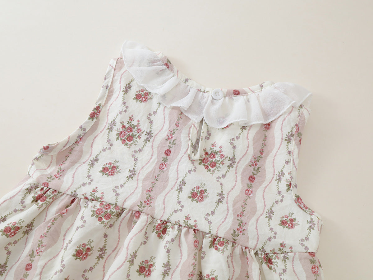 Girls' Ruffled Floral Top & Pants Set(2 Colors) - K6126236