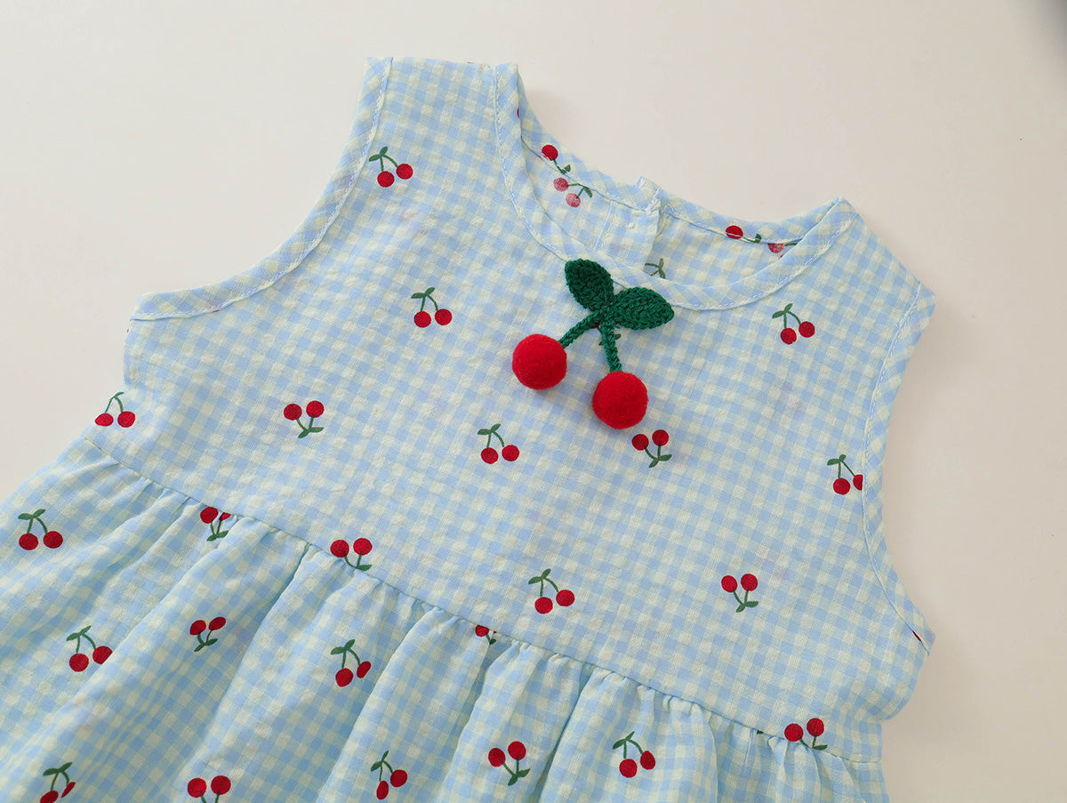 Girls' Cherry Gingham Top & Pants Set-K6126187