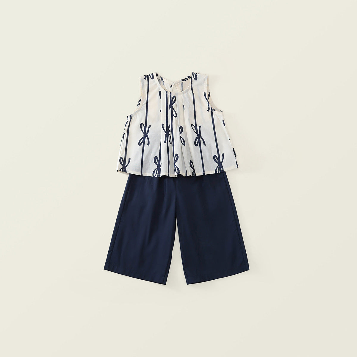 Girls' Bow Print Top & Solid Shorts Set-K6126119