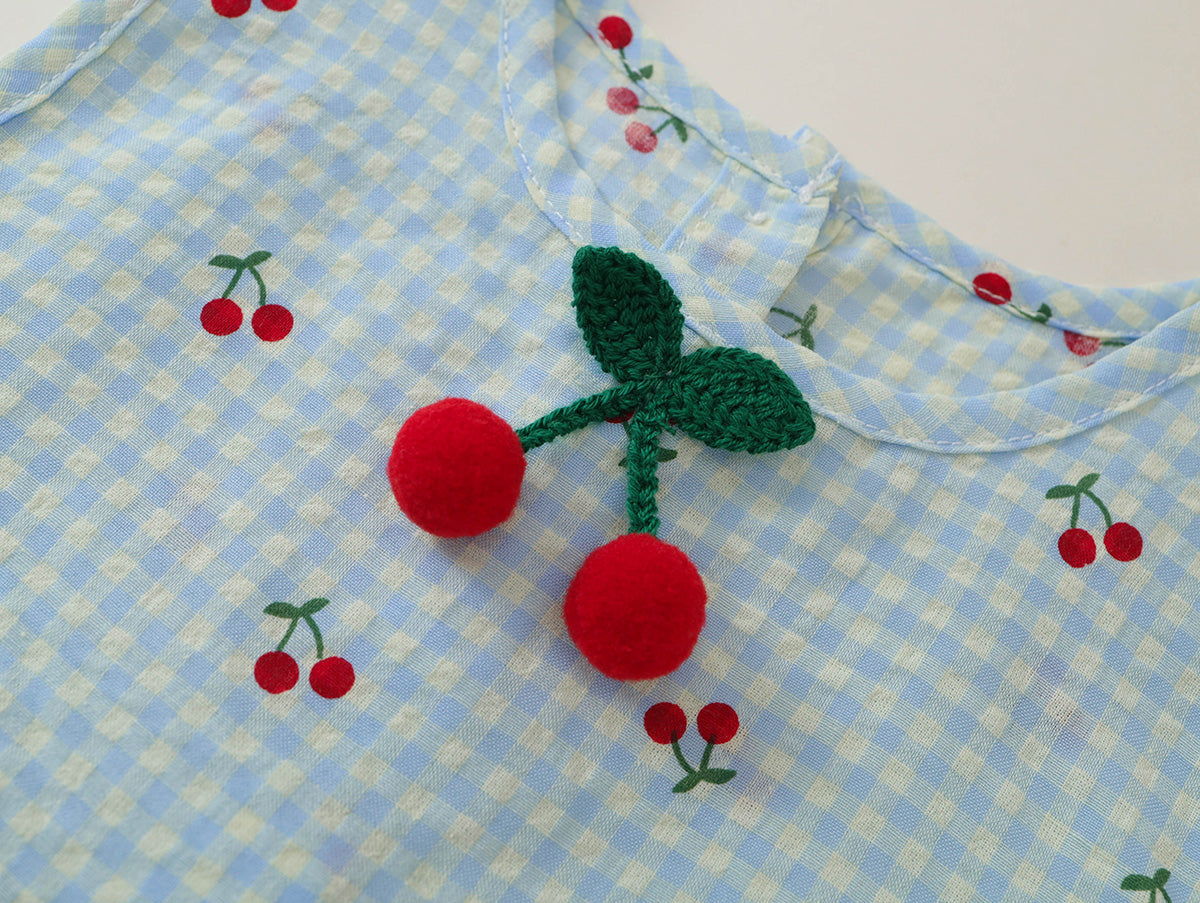 Girls' Cherry Gingham Top & Pants Set-K6126187