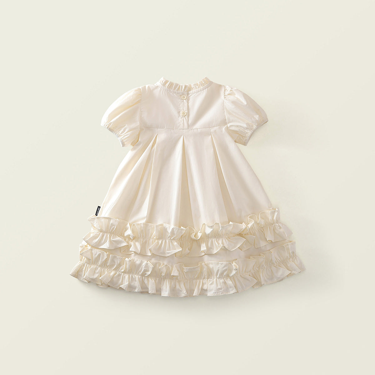 Girl's Puff Sleeve Pleated Toddler Dress (2 Colors) - K6126033