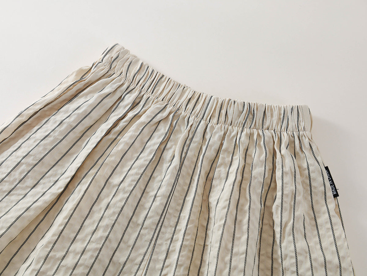Girls' Lace Top & Striped Shorts Set -K6126043