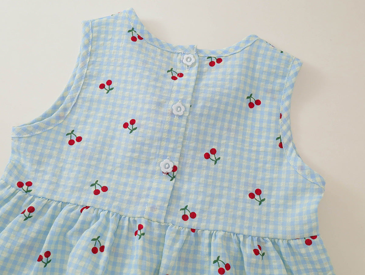 Girls' Cherry Gingham Top & Pants Set-K6126187