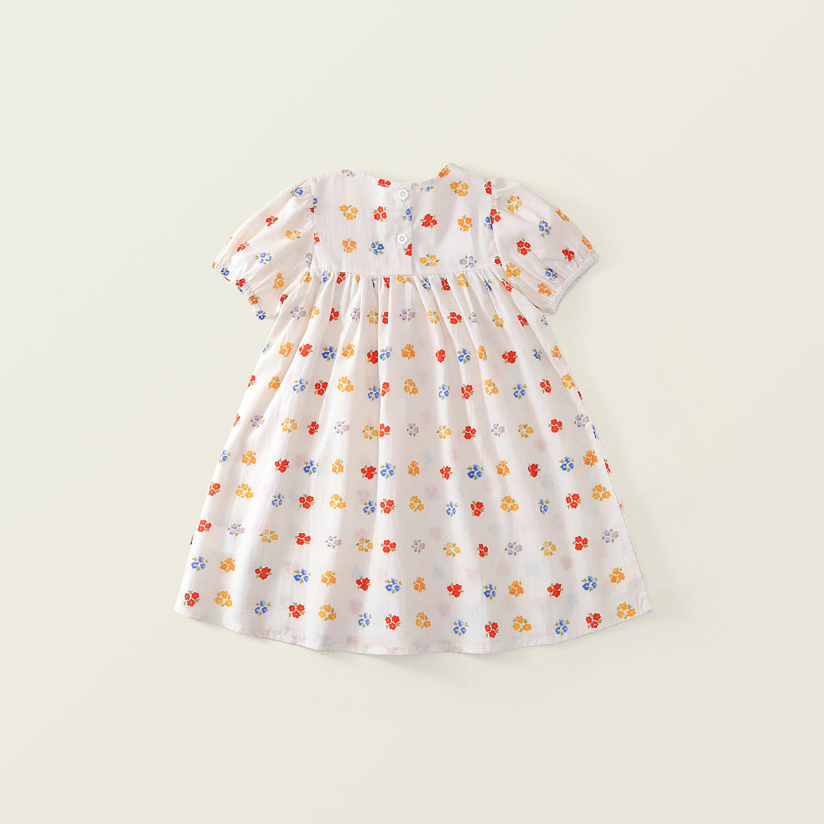 Toddler Girl Floral Puff Sleeve Smocked Dress -K6126148