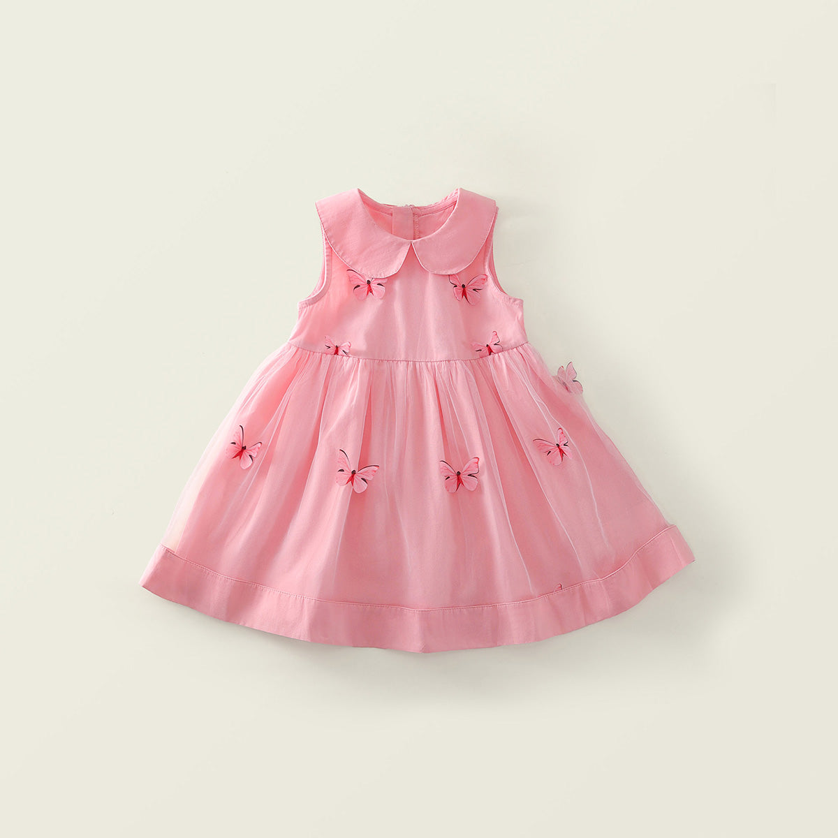 Sleeveless Peter Pan Collar Tulle Toddler Dress -K6126044