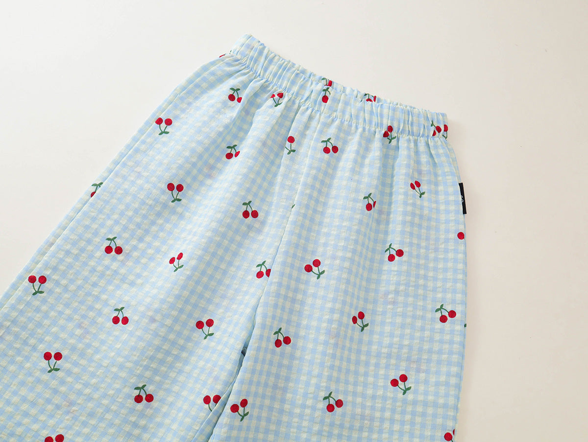 Girls' Cherry Gingham Top & Pants Set-K6126187