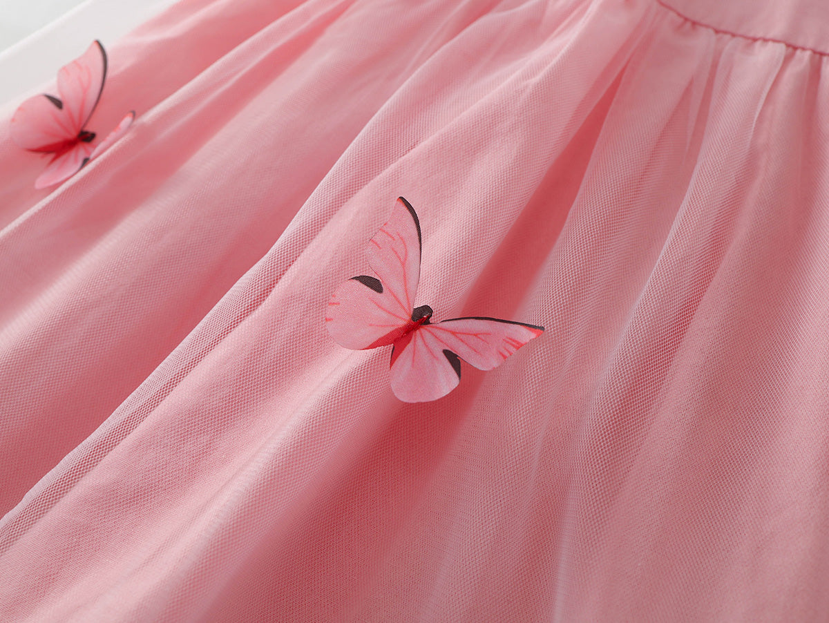 Sleeveless Peter Pan Collar Tulle Toddler Dress -K6126044