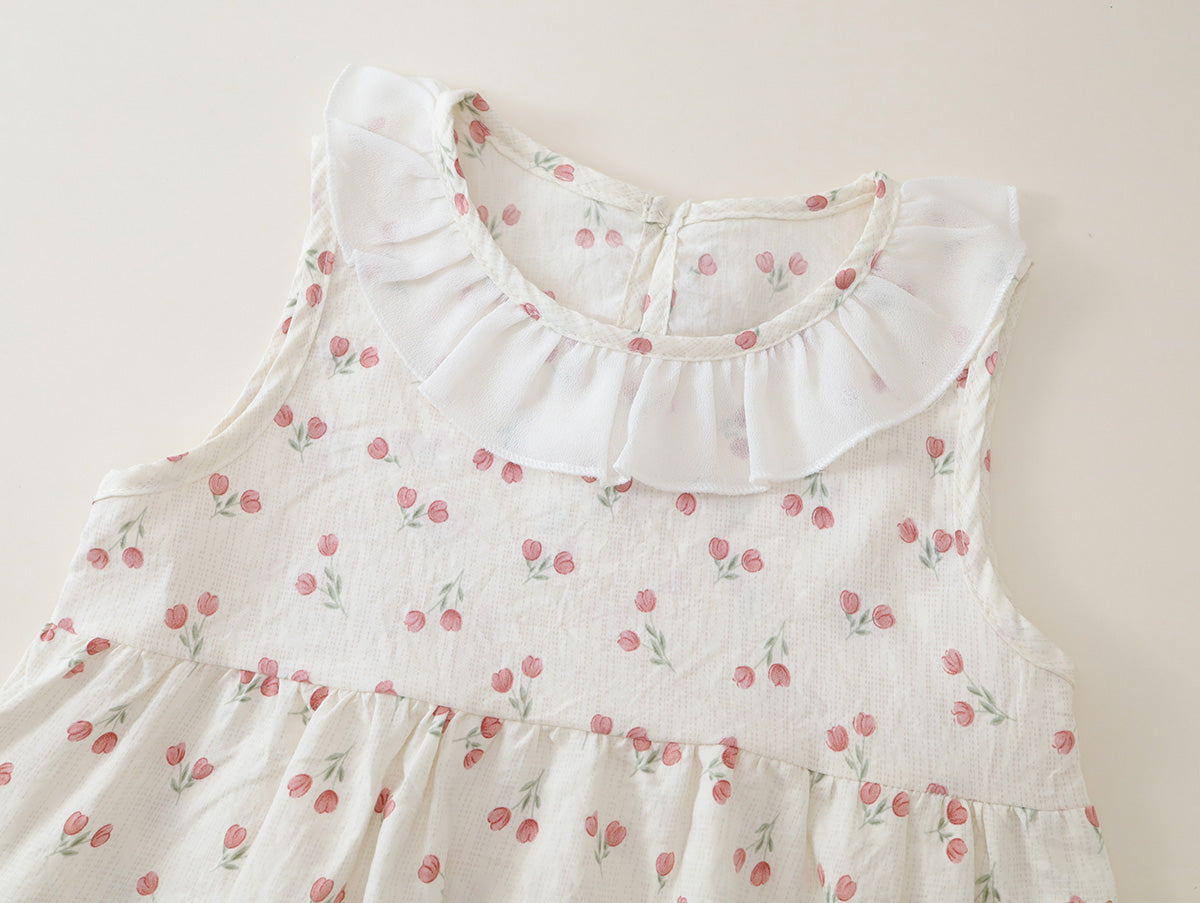 Girls' Ruffled Floral Top & Pants Set(2 Colors) - K6126236