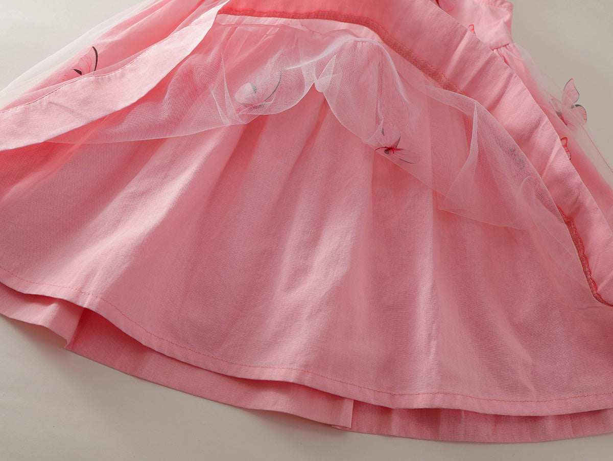 Sleeveless Peter Pan Collar Tulle Toddler Dress -K6126044
