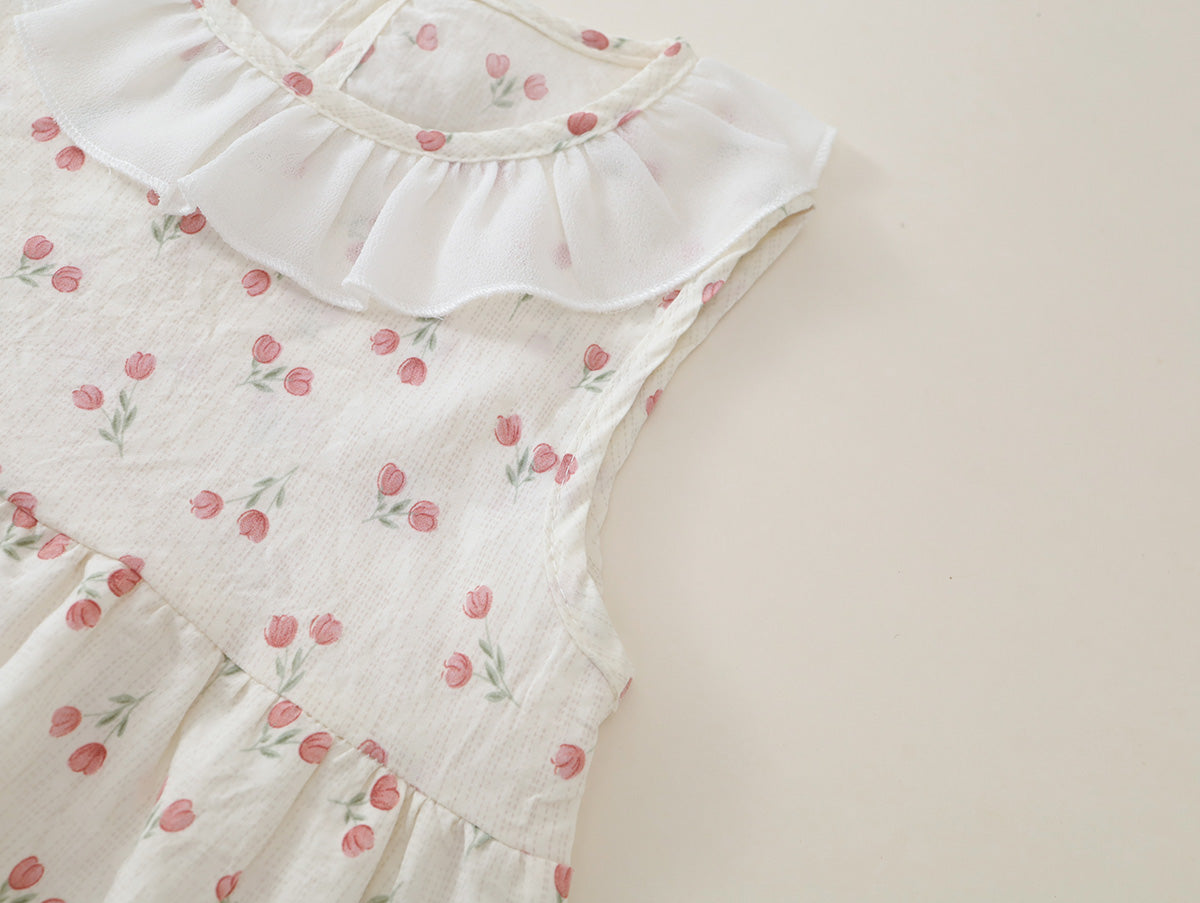 Girls' Ruffled Floral Top & Pants Set(2 Colors) - K6126236