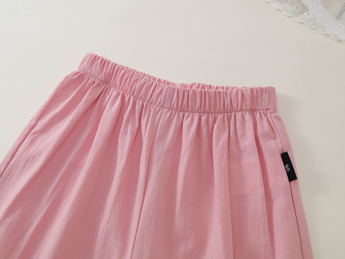 Girls' Striped Ruffle Top & Solid Color Culottes Set (2 Colors) - K6126126